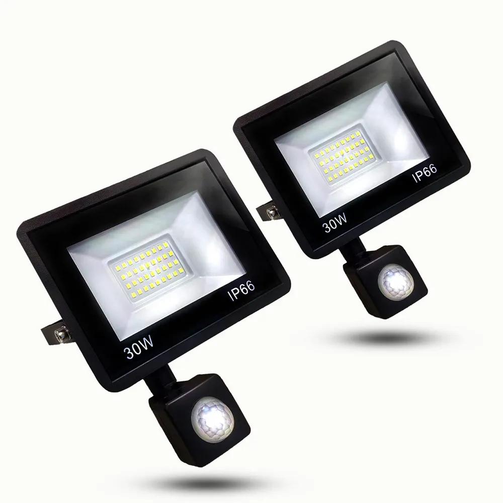 【KISS QUIET】質感黑 30W LED感應投射燈/全電壓/高PF-1入(LED投射燈/防水投射燈/戶外投射燈/感應投射燈)
