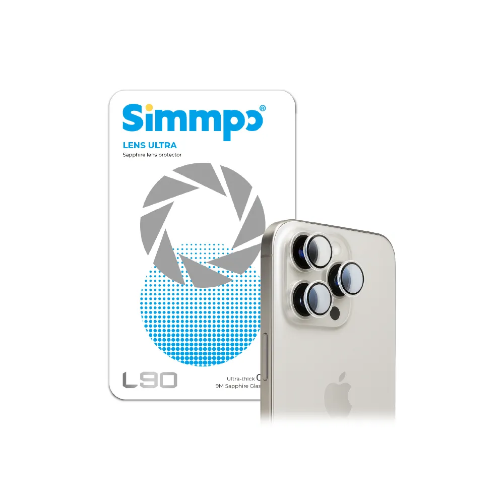 【Simmpo】iPhone 17-14 Pro/Pro Max L-90 幻晶藍寶石鏡頭保護貼(三顆鏡頭共用)