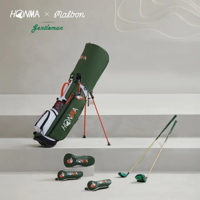 【HONMA 本間高爾夫】HONMA X Malbon聯名高爾夫套桿組 男款 4木9鐵(5-11.AW.SW)+推桿+專屬球袋及桿套