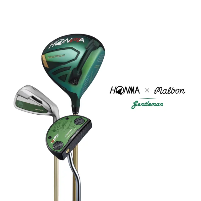 【HONMA 本間高爾夫】HONMA X Malbon聯名高爾夫套桿組 男款 4木9鐵(5-11.AW.SW)+推桿+專屬球袋及桿套