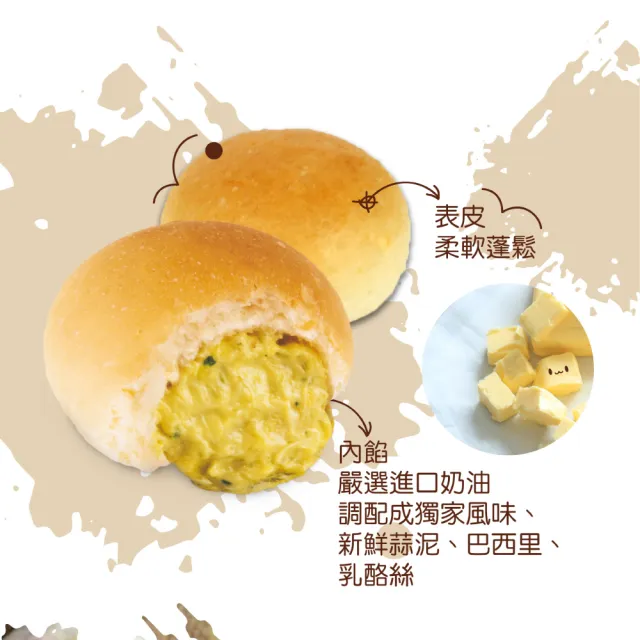 【巴特里】招牌爆漿餐包 口味自由選 3包組(爆漿餐包)
