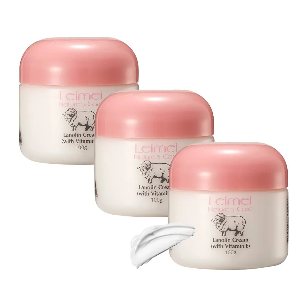 【Natures Care】Leimei綿羊油滋潤綿羊霜含維他命E 3入組(澳洲原裝進口)