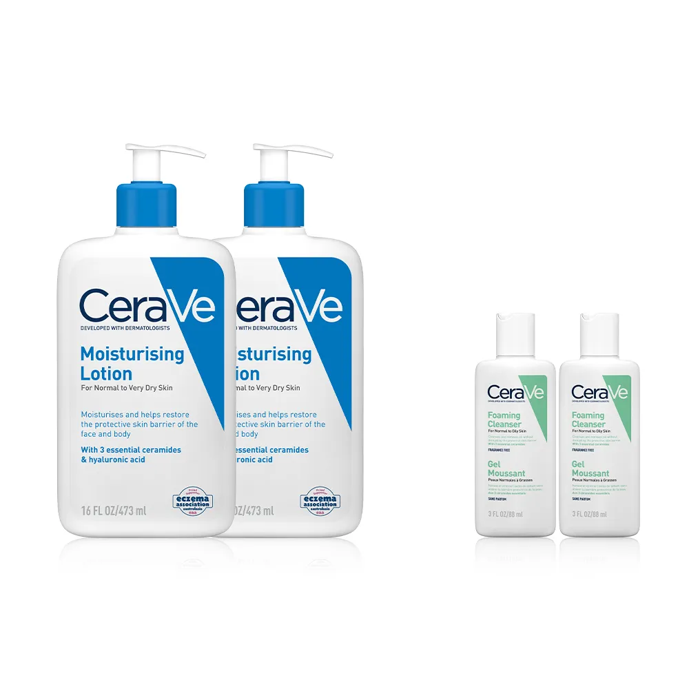 【CeraVe 適樂膚】獨家限定★長效清爽保濕乳 買2送2(臉部身體乳液/張凌赫同款)