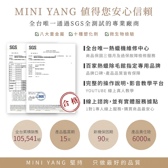 【MINI YANG】精選熱蠟除毛套組+清潔保養3件組(沙龍級除毛體驗 超強除毛力 全身皆可使用)
