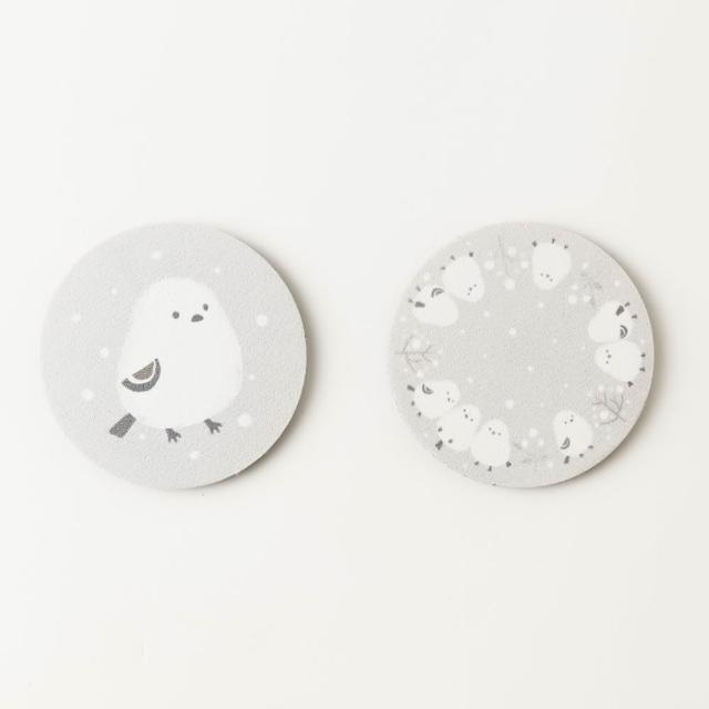 【NITORI 宜得利家居】(DECO HOME商品)PU吸水杯墊 長尾山雀 BIRD 2入