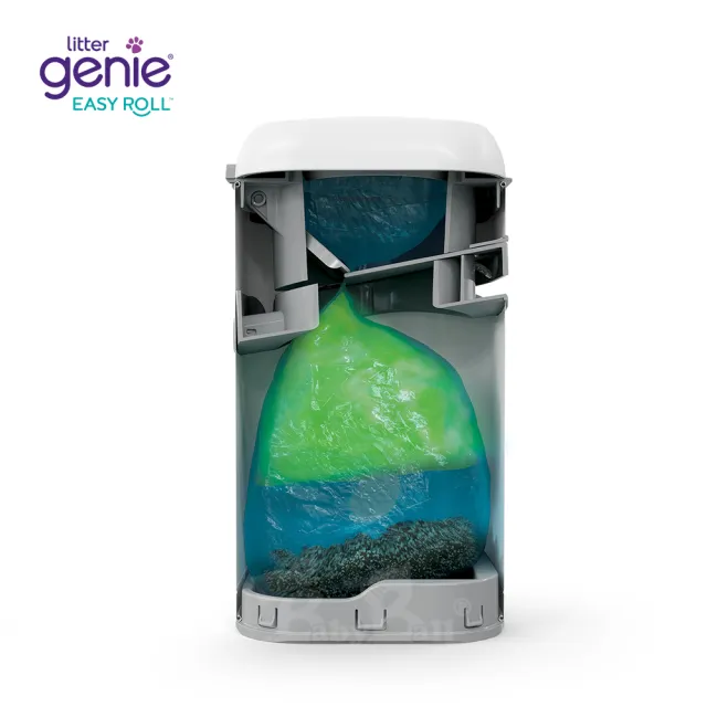 【Litter Genie】加拿大 Litter Genie 不鏽鋼 EZ 貓咪鎖便桶 易撕袋型(密封除臭 貓砂垃圾桶 貓砂桶 貓便盆)