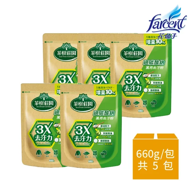 【茶樹莊園】過碳酸鈉萬用去汙粉660gx5包 