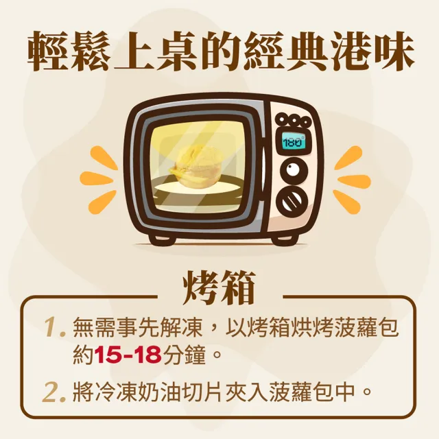 【金品】冰火菠蘿油★含奶油切片 6個*4袋(港式點心 菠蘿包 奶油麵包 港點)