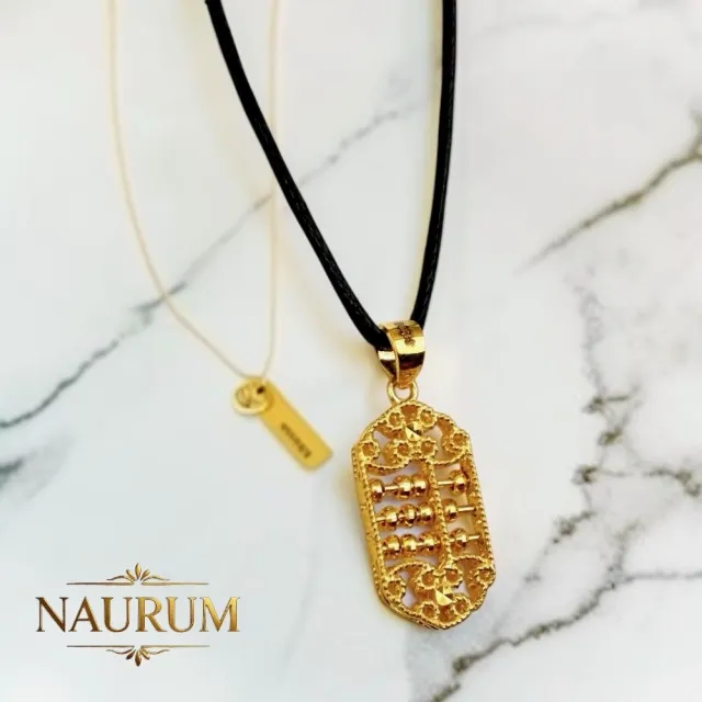 (NAURUM)黃金墜飾福算臨門0.54錢附贈皮繩