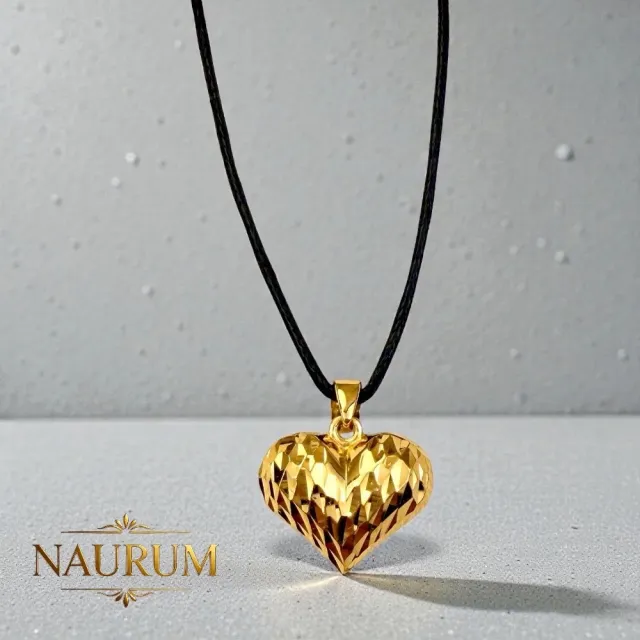 (NAURUM)黃金墜飾心動軌跡0.89錢附贈皮繩