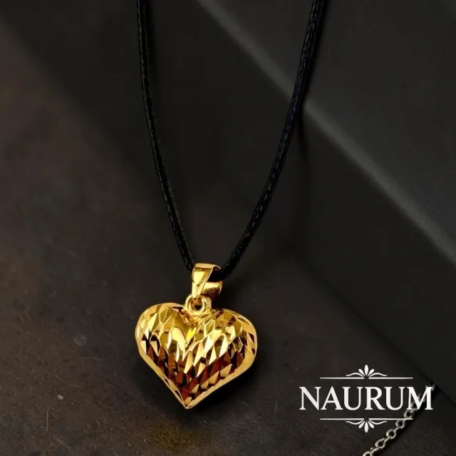 (NAURUM)黃金墜飾心動軌跡0.89錢附贈皮繩