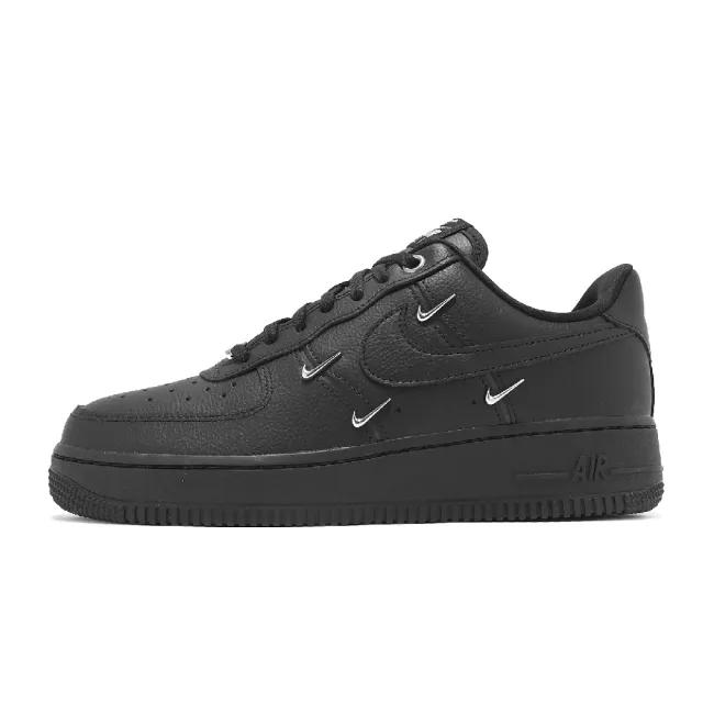 【NIKE 耐吉】休閒鞋 Wmns Air Force 1 07 LX 女鞋 男鞋 黑 金屬小勾 銀勾 AF1(HQ1180-001)