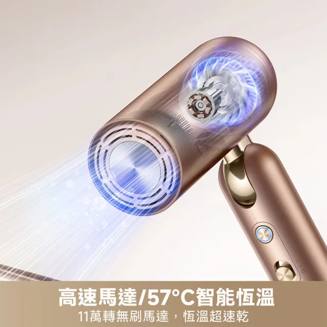 【Dreame 追覓科技】出國必備!Pocket Uni 魔術折疊高速吹風機 (100-240V國際電壓)