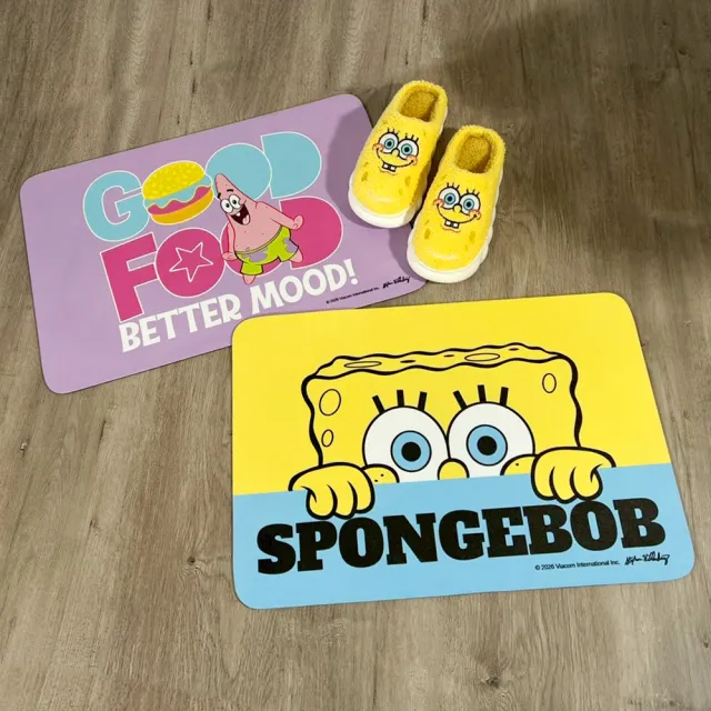 【SpongBob 海綿寶寶】2件組_比奇堡可愛印花吸水地墊 (腳踏墊 浴室踏墊 正版授權 交換禮物)