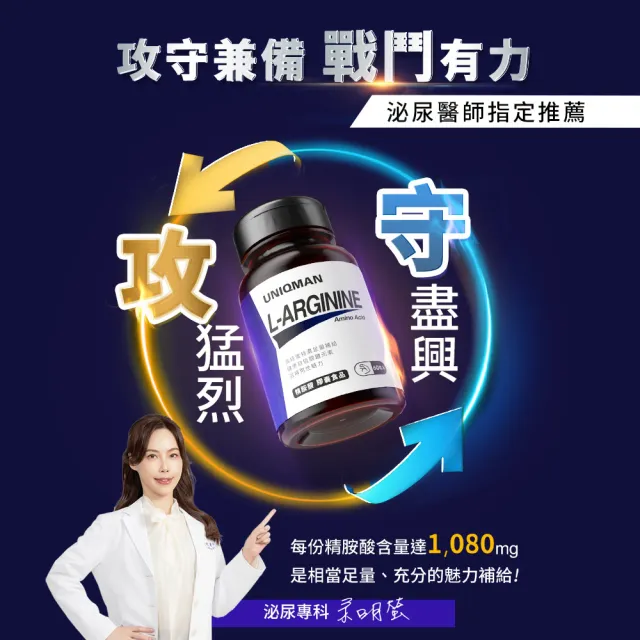 【UNIQMAN】精胺酸 素食膠囊 1瓶(60粒/瓶)