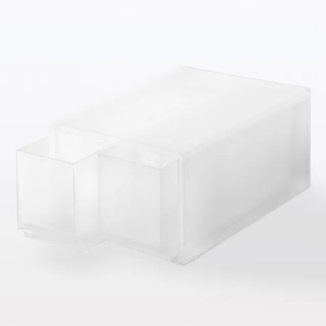 【MUJI 無印良品】PP盒/深型/2格/附隔板/正反疊/
