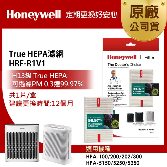 【Honeywell】H13 HEPA濾網 HRF-R1V1(適用HPA100/HPA5150/HPA5250/HPA5350)