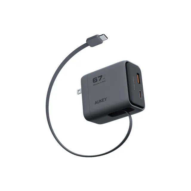 【AUKEY】C12 氮化鎵自帶線充電器 67W  (PA-C12)