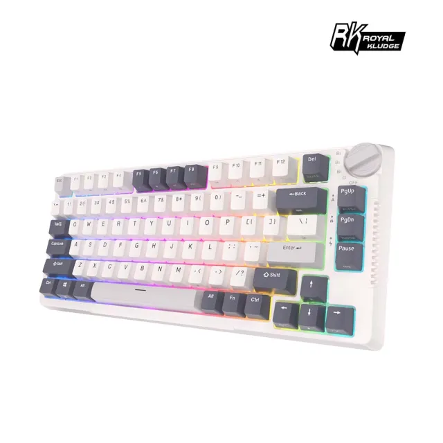 【RK ROYAL KLUDGE】H81 75% 藍牙三模無線機械鍵盤 白夜｜中文(黃軸/RGB/GASKET結構/熱插拔)