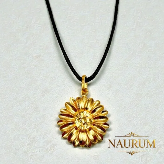 (NAURUM)黃金墜飾盛夏日光0.79錢附贈皮繩
