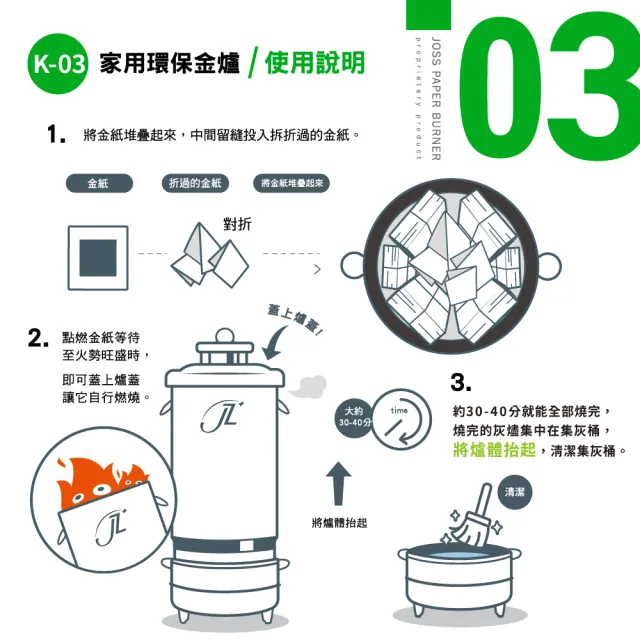 京展環保 台灣製造 材質升級 K-03家用環保金爐-固定腳式(中元節/金紙/紙紮/招財)