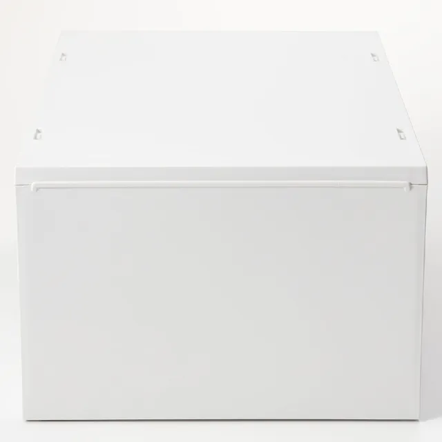【MUJI 無印良品】PP盒/深型/2格/附隔板/正反疊/白灰