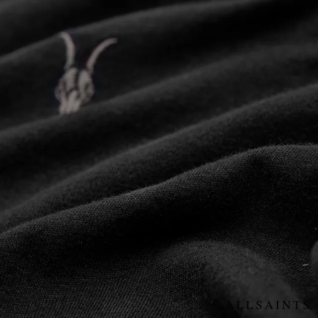 【ALLSAINTS】BRACE 公羊頭骨刺繡純棉修身短袖T恤素T MD131G(多色任選)