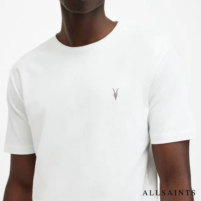【ALLSAINTS】BRACE 公羊頭骨刺繡純棉修身短袖T恤素T MD131G(多色任選)