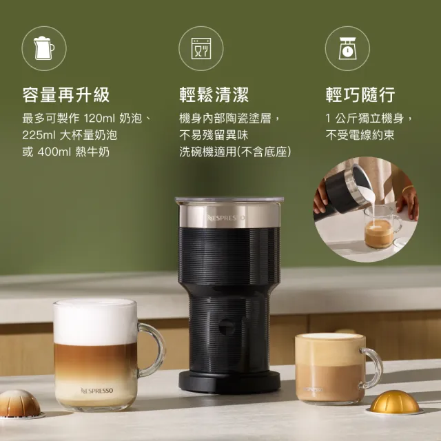 【Nespresso】Aeroccino XL 增量版電動奶泡機 調理機 送禮(可製作冷、熱奶泡及熱牛奶)