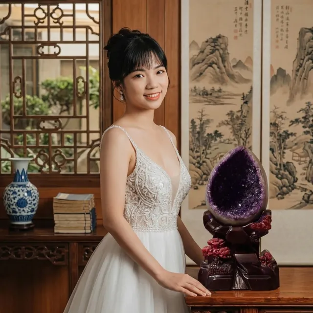 【桃花源創意工坊】烏拉圭紫水晶恐龍蛋擺件