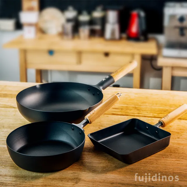 【TAKUMI 匠】日本製 岩紋鐵鍋/鐵炒鍋30公分贈高品質玻璃鍋蓋(超值兩件組)