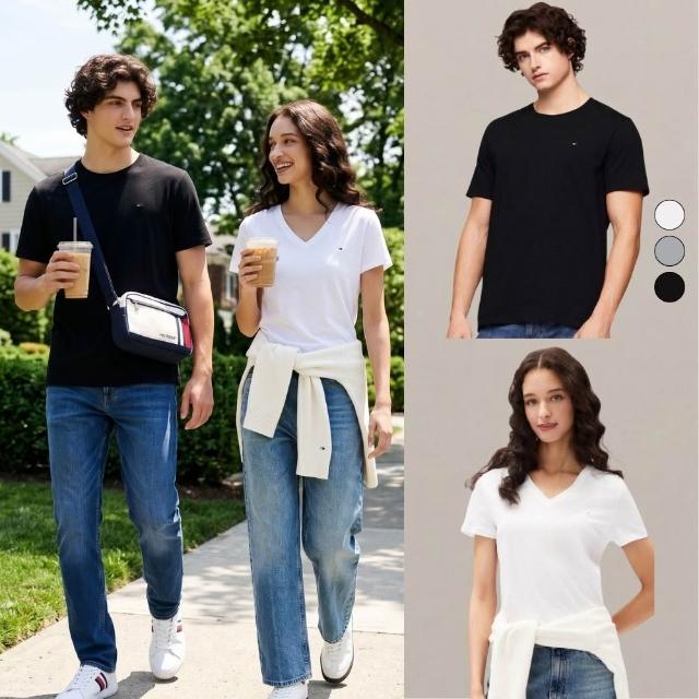 【TOMMY HILFIGER】官方旗艦館 男女短t 夏季T恤 圓領 V領