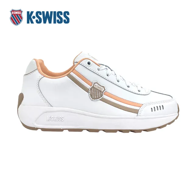 【K-SWISS】經典運動鞋 ENSTEV  女鞋 白粉紅奶茶色 9914-667-M