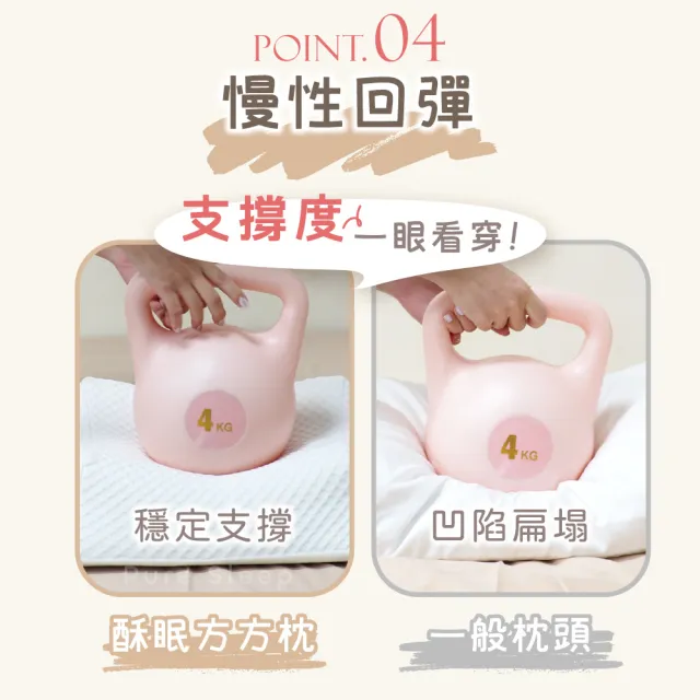 【Pure Sleep 純好眠】酥眠方方枕芯(止鼾枕 涼感枕 護頸枕頭 記憶枕 高枕 快眠枕 高支撐 枕頭)