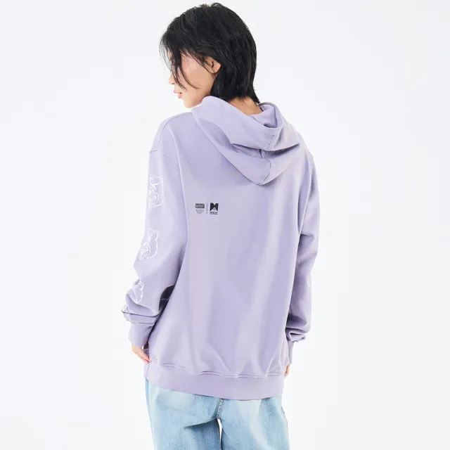 【5th STREET】雙11 中性 長袖 帽T 連帽上衣 紫色(561008)