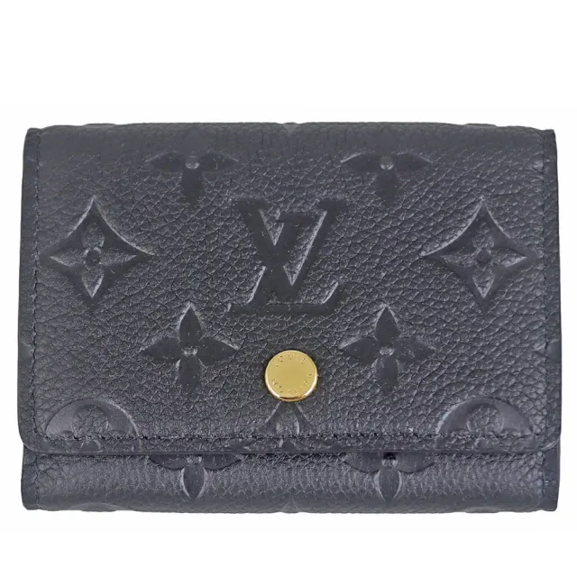 【Louis Vuitton 路易威登】Empreinte 真皮LV壓紋按扣5卡名片夾(黑色/M27908)
