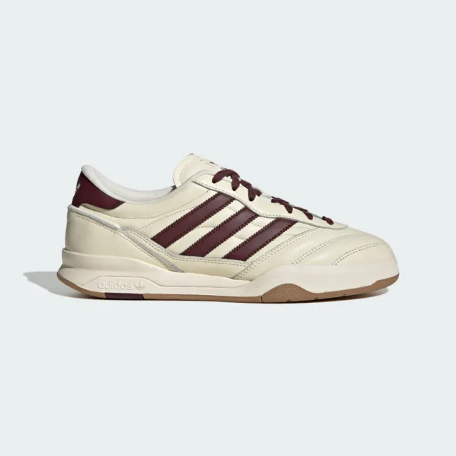 【adidas 愛迪達】Mundial FC 男女 休閒鞋 復古 皮革 流行 米 咖啡紅 經典(JQ3684)