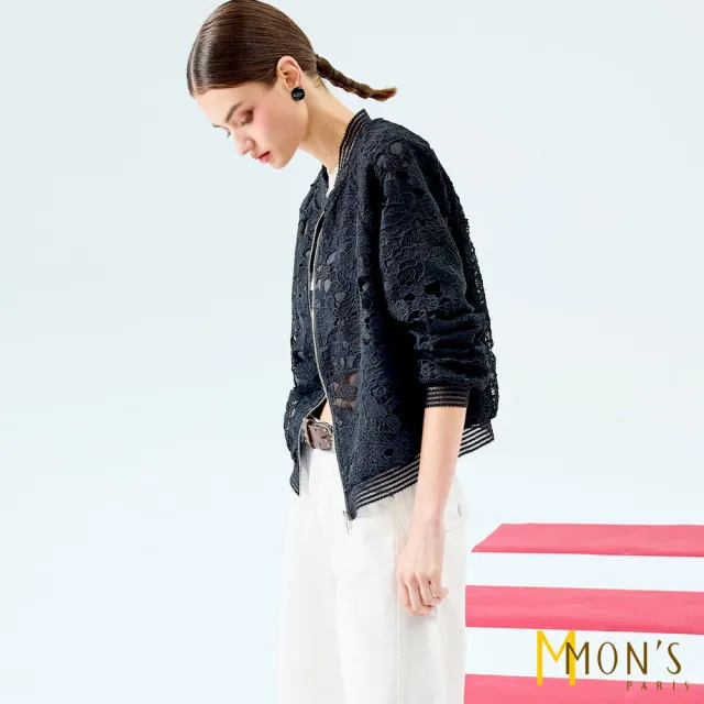 【MON’S】精品絲綿蕾絲設計外套