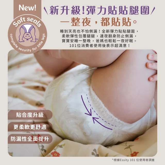 【麗貝樂】過夜神器 Touch黏貼型紙尿褲 S (3號28片x6包/ 5-9kg適用)_箱購