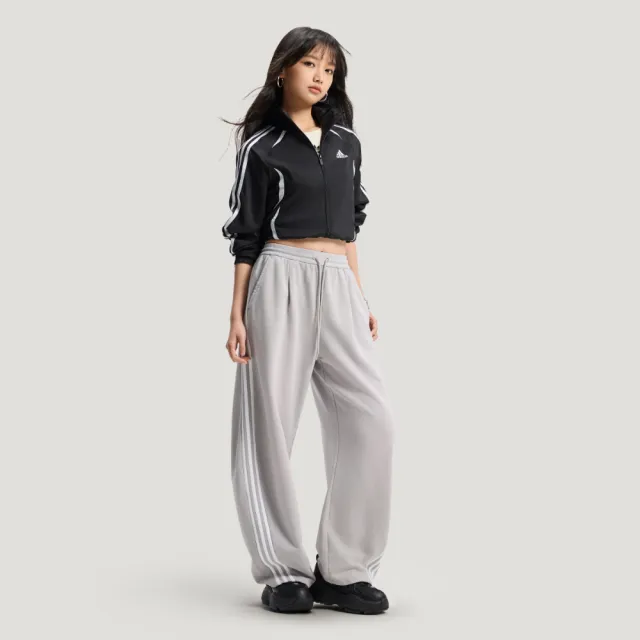 【adidas 愛迪達】運動 休閒 長褲 女褲 CURVED KNIFE P(IA7519)