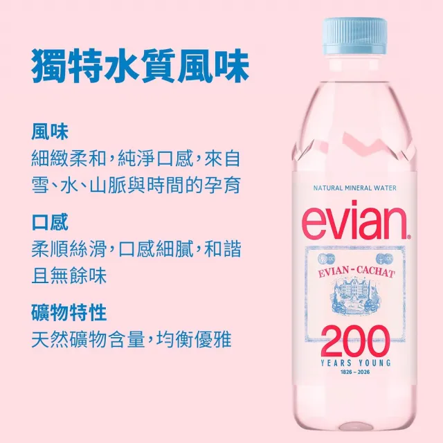【Evian 依雲】官方直營 天然礦泉水500mlx24入/3箱(寶特瓶/限量瓶跟一般瓶隨機出貨)