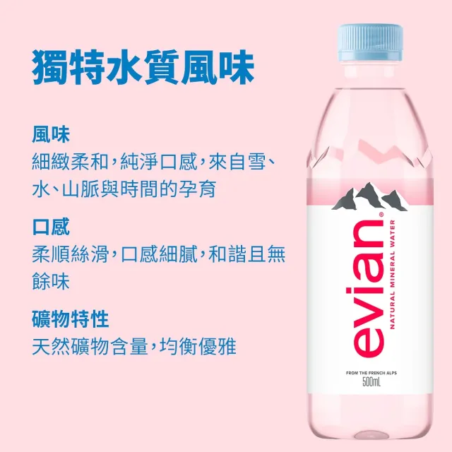 【Evian 依雲】官方直營 天然礦泉水330mlx24入/3箱(寶特瓶)
