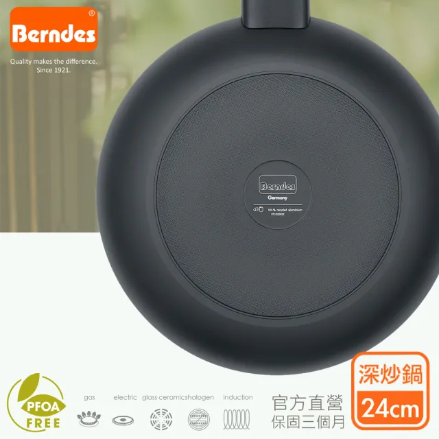 【Berndes 寶迪】B.Smart 單柄不沾深炒鍋24cm贈Berndes不鏽鋼刨刀