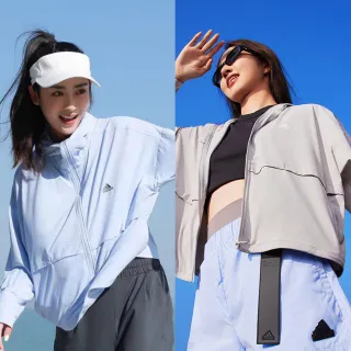 【adidas 愛迪達】防曬連帽外套 抗UV 薄外套 寬鬆 女款(多款任選)