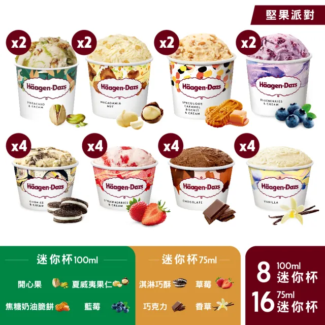 【Haagen-Dazs 哈根達斯】獨家迷你杯24入組(熱賣口味 開心果派對 新上市 甜點饗宴)