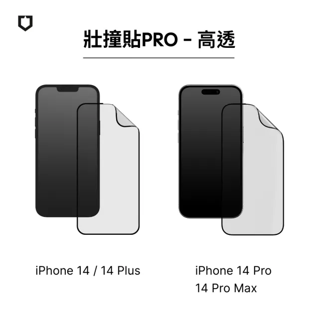 【RHINOSHIELD 犀牛盾】iPhone 14/Plus/Pro/Max 壯撞貼PRO 抗藍光螢幕保護貼透明/霧面/防窺-附貼膜輔助工具