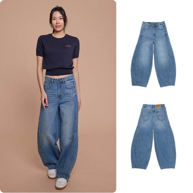 【Lee】女裝 牛仔褲 / 中腰舒適 氣球褲 中藍洗水 / LB617089951