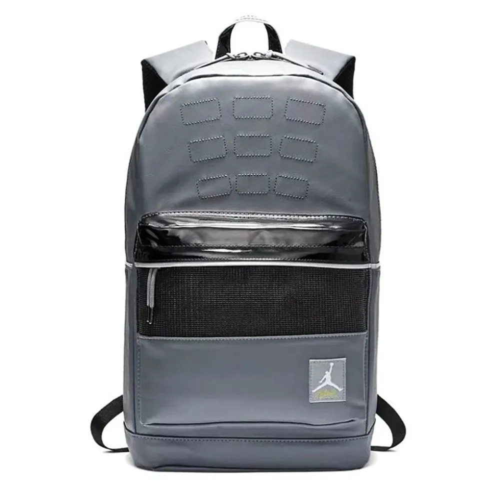 【NIKE 耐吉】NIKE JORDAN 4 BACKPACK COOL GERY 後背包 4代 皮革 雙肩 筆電包 灰(9A0280-479)