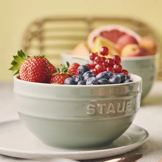 【STAUB】圓形陶瓷餐碗12cm-莫蘭迪綠(德國雙人牌集團官方直營)