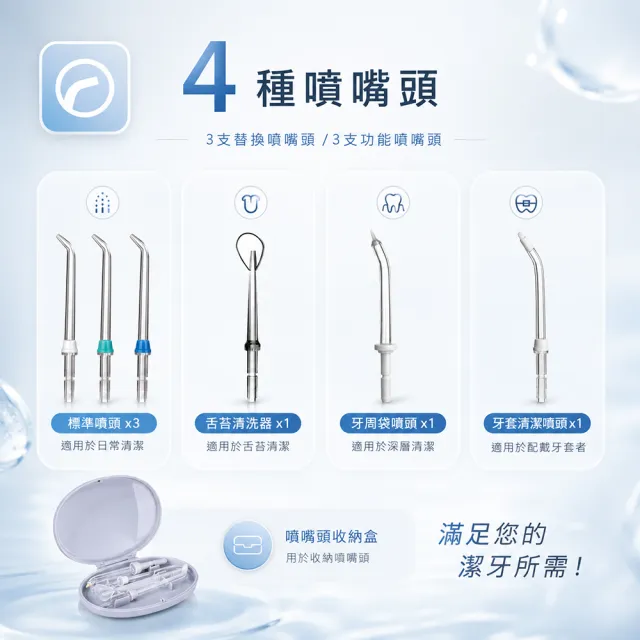 【SAMPO 聲寶】全家用大水箱容量插電式沖牙機 /洗牙器/沖牙器/共6支噴嘴(WB-Z2401YL)